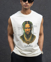 Cream Rebel Graphic Vest.