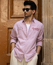 Light Pink Embroidered Stripe Shirt