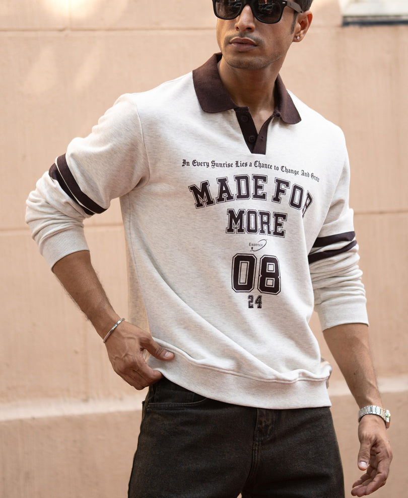 Grey Melange Printed T-Shirt.