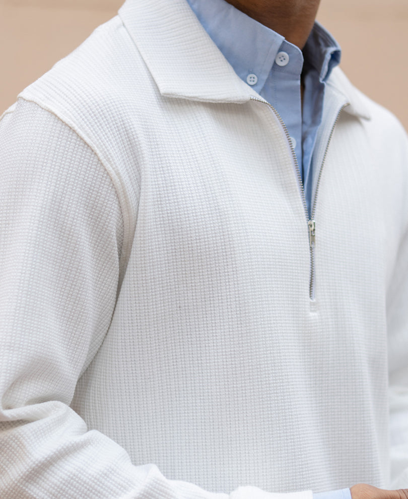Offwhite Contrast Polo T-Shirt.