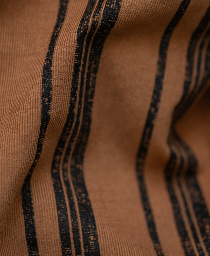 Light Brown Striped Corduroy Shirt.
