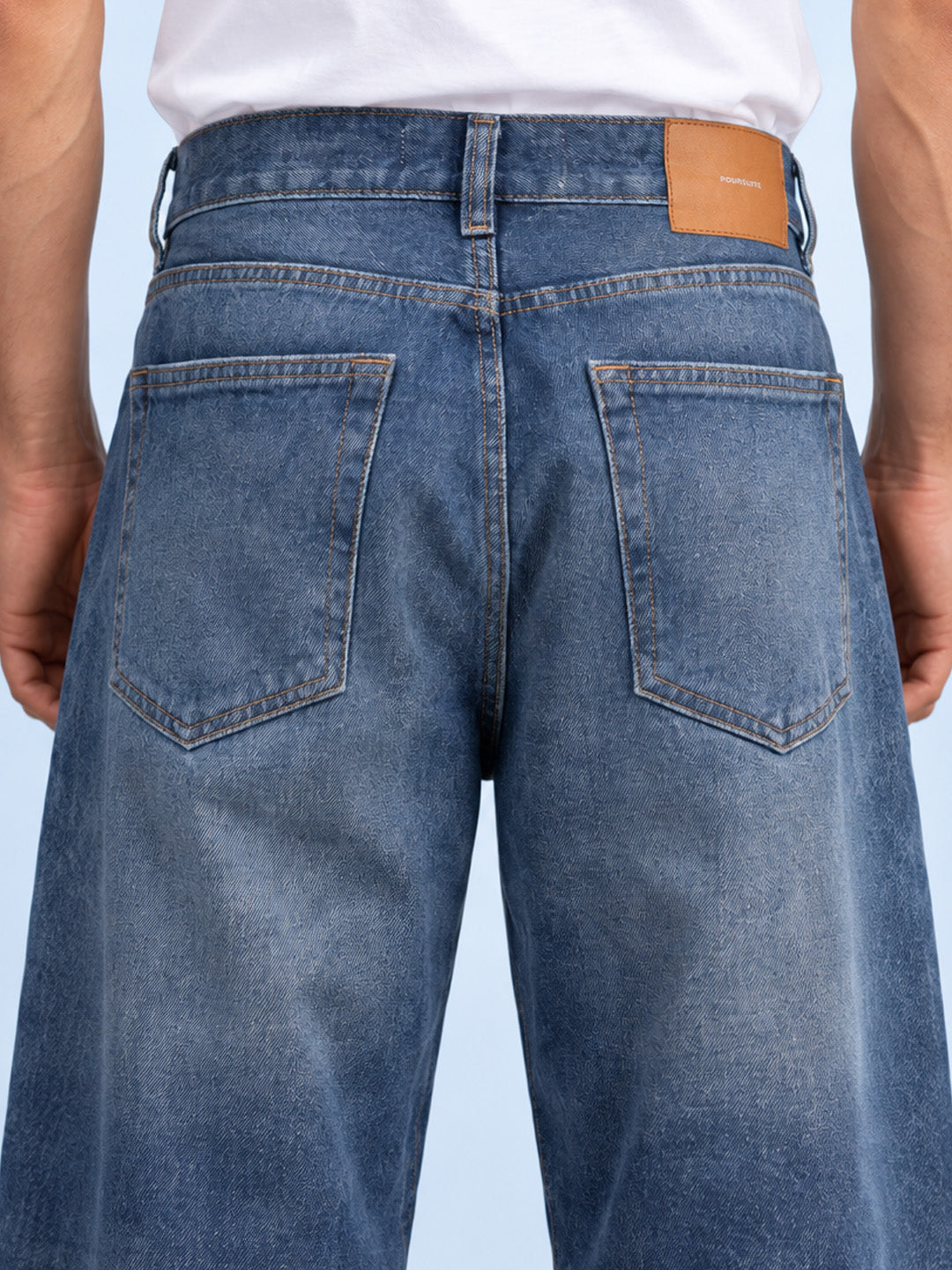 Mid Blue Washed Baggy Fit Jean