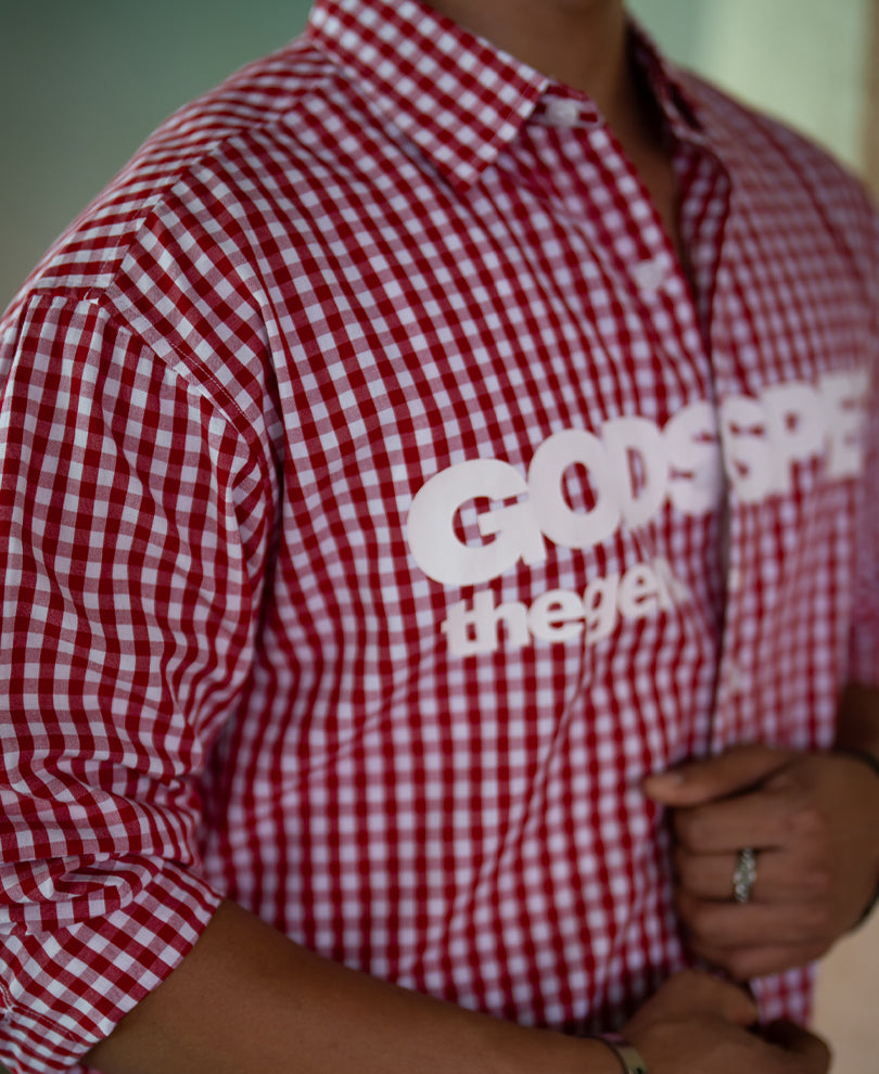 Red Printed Microchecks Shirt