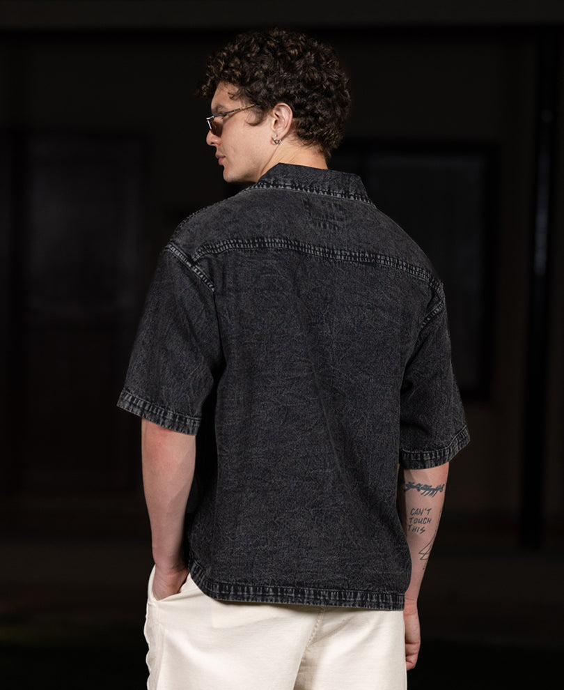 Charcoal Washed Denim Shirt
