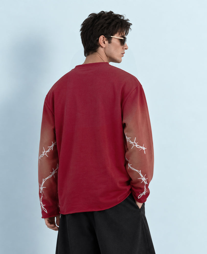 Red Printed Boxy T-Shirt