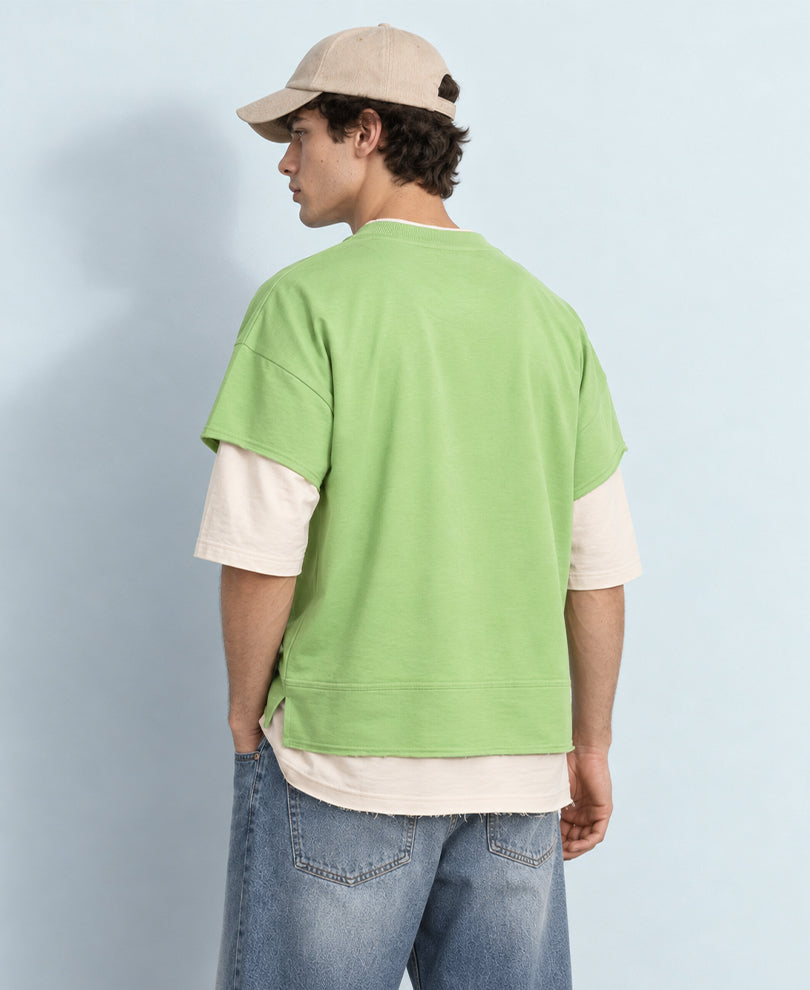 Mint Double Layered Printed T-Shirt