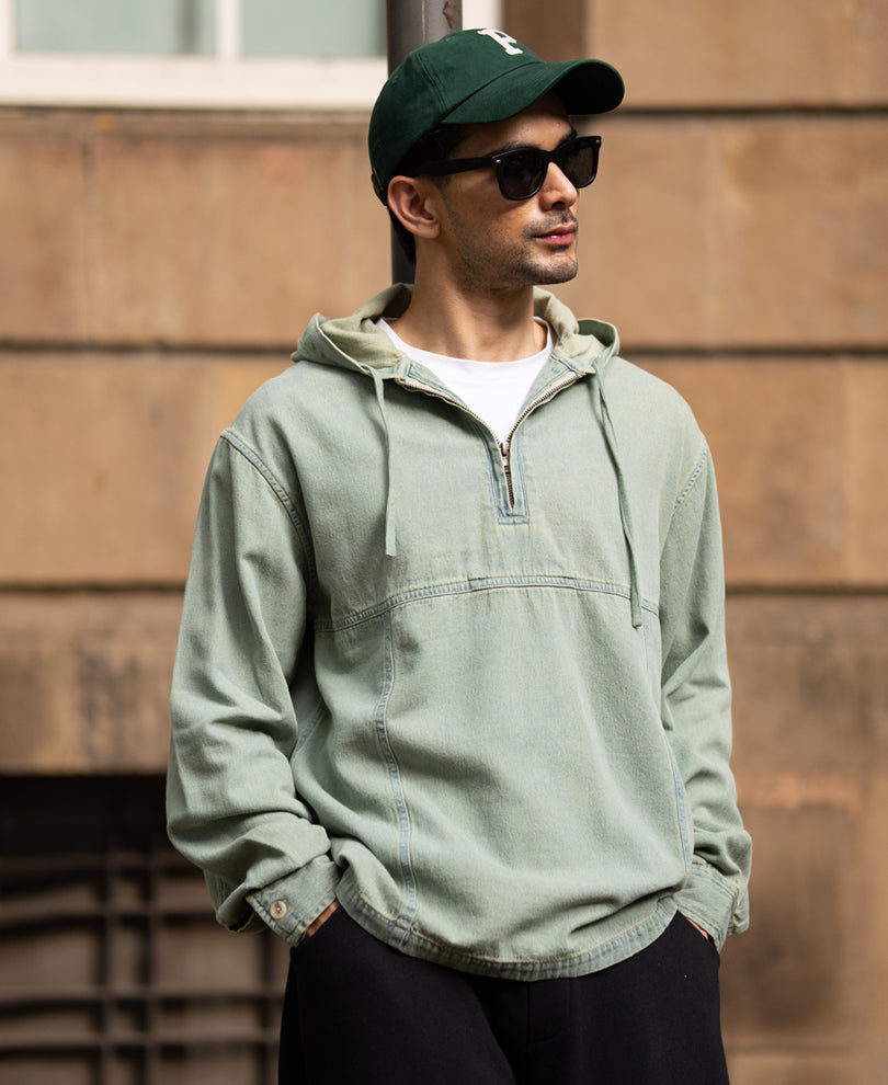 Tinted Blue Denim Hoodie