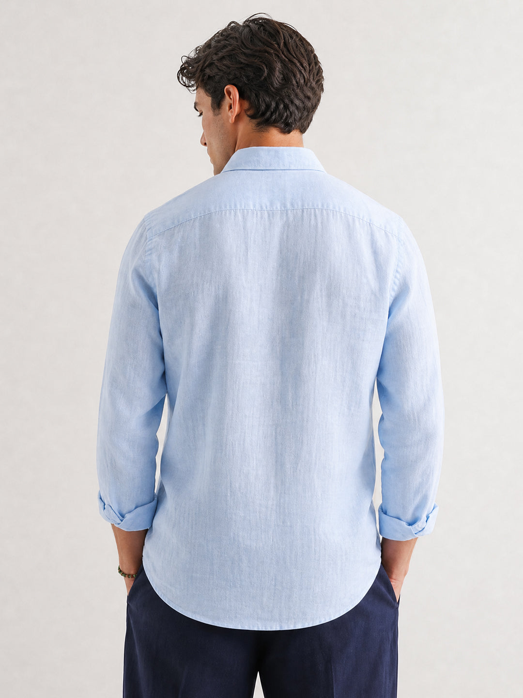 Light Blue 100% Linen Shirt