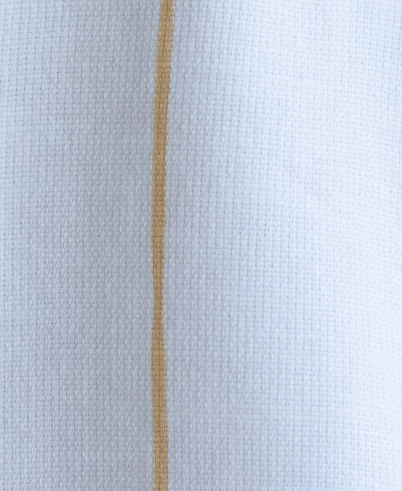 White Linen Blend Striped Cord Set