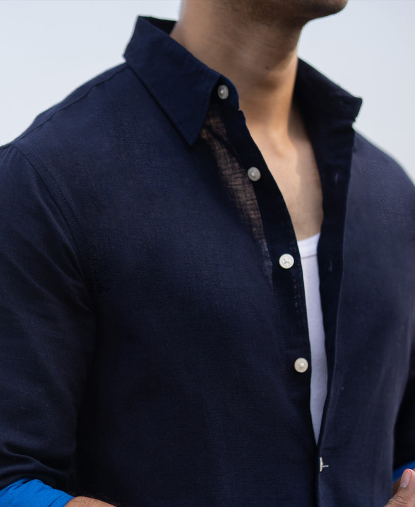 Navy And Royal Ombre Shirt.