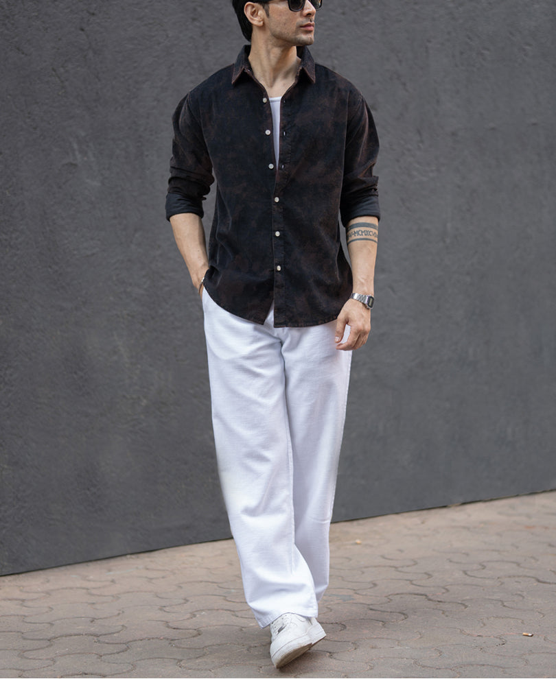 Black Washed Corduroy Shirt.