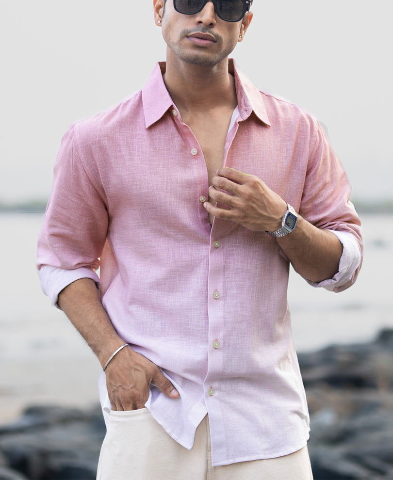 Dusty Pink Lightweight Ombre Shirt.