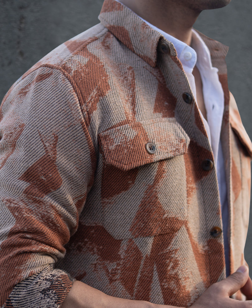 Ochre Jacquard Overshirt.