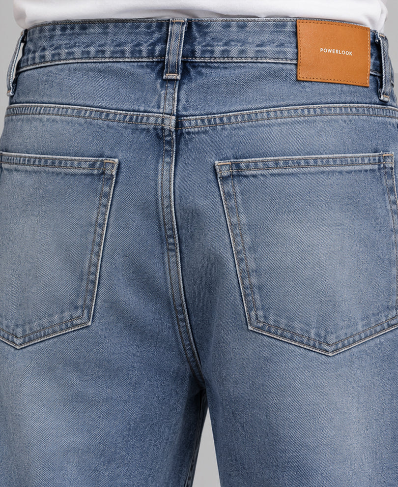 Light Blue Washed Baggy Fit Jeans
