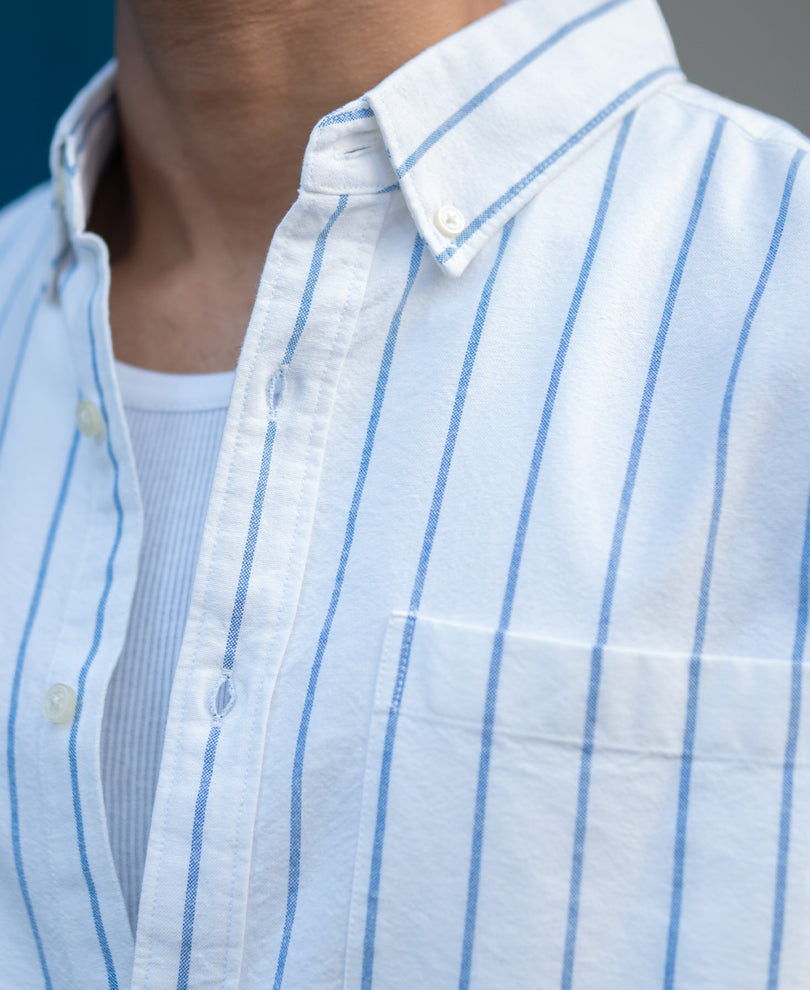White Oxford Stripe Shirt.