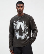 Black Washed Grunge Print T-Shirt 100% Cotton