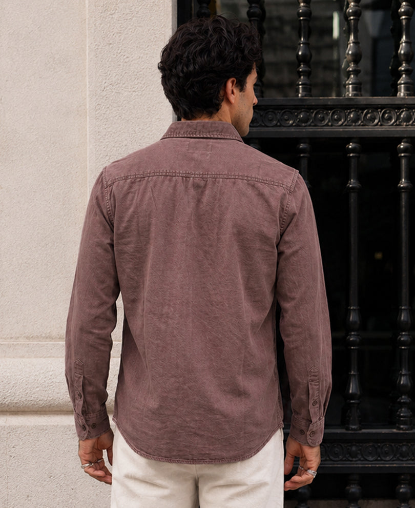 Rust Washed Structured Shirt 100% Cotton