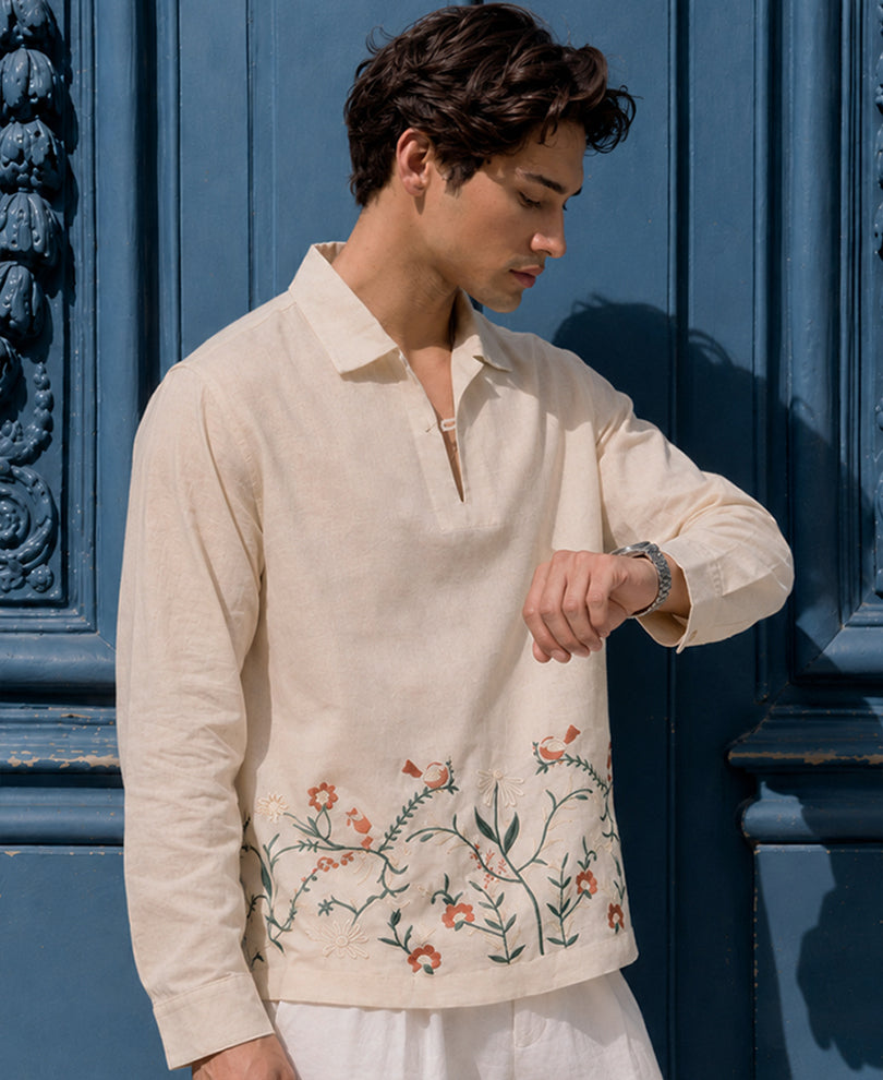 Regular Fit Embroidery Kurta Shirt