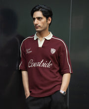 Wine Structured Embroidery T-Shirt