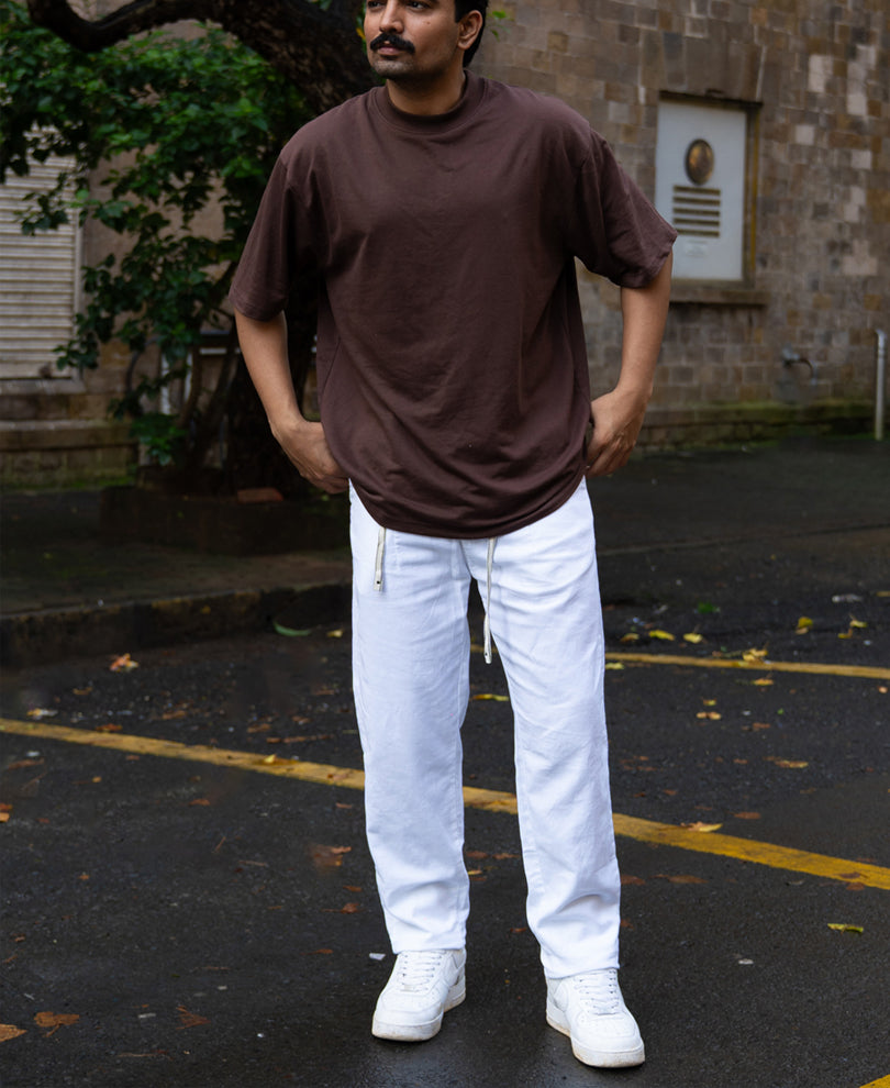 White Linen Pleated Trouser.