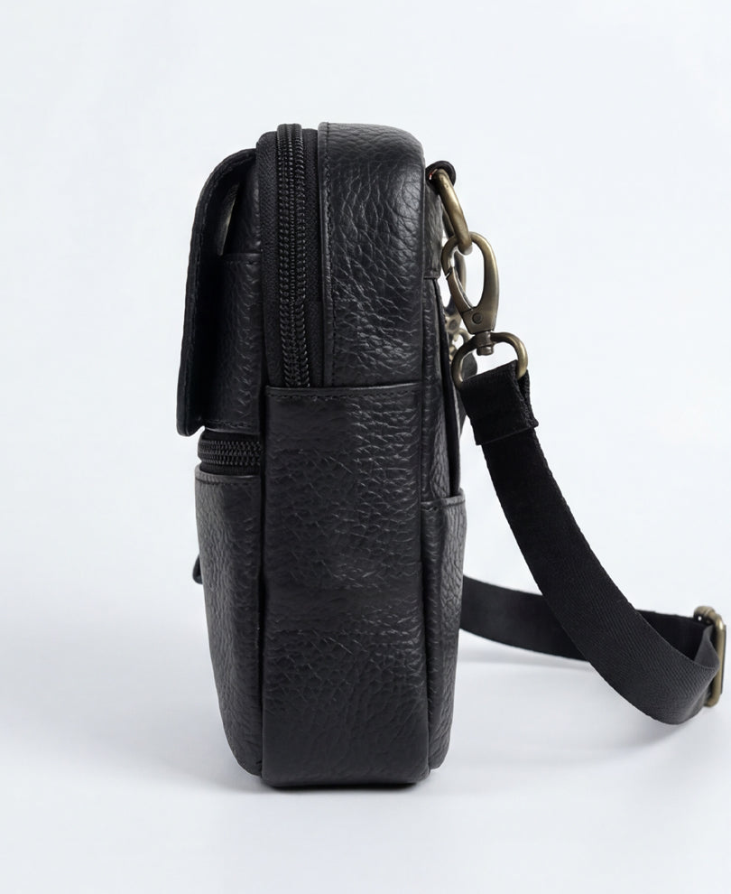 Black Leather Crossbody Bag