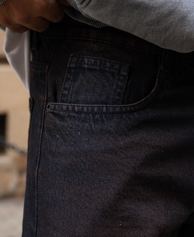 Tinted Dark Blue Baggy Jeans.