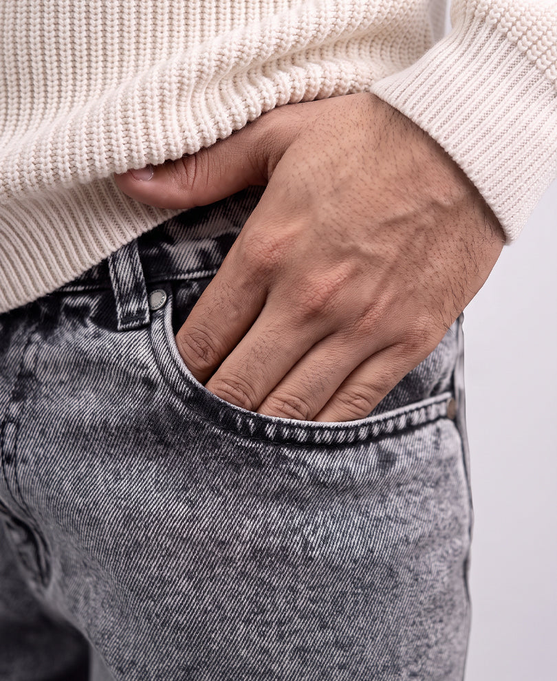 Dark Grey Baggy fit Denim Jeans