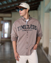 Light Brown Washed Printed Shirt 100% Cotton