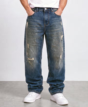 Dark Blue Baggy Distressed Jeans