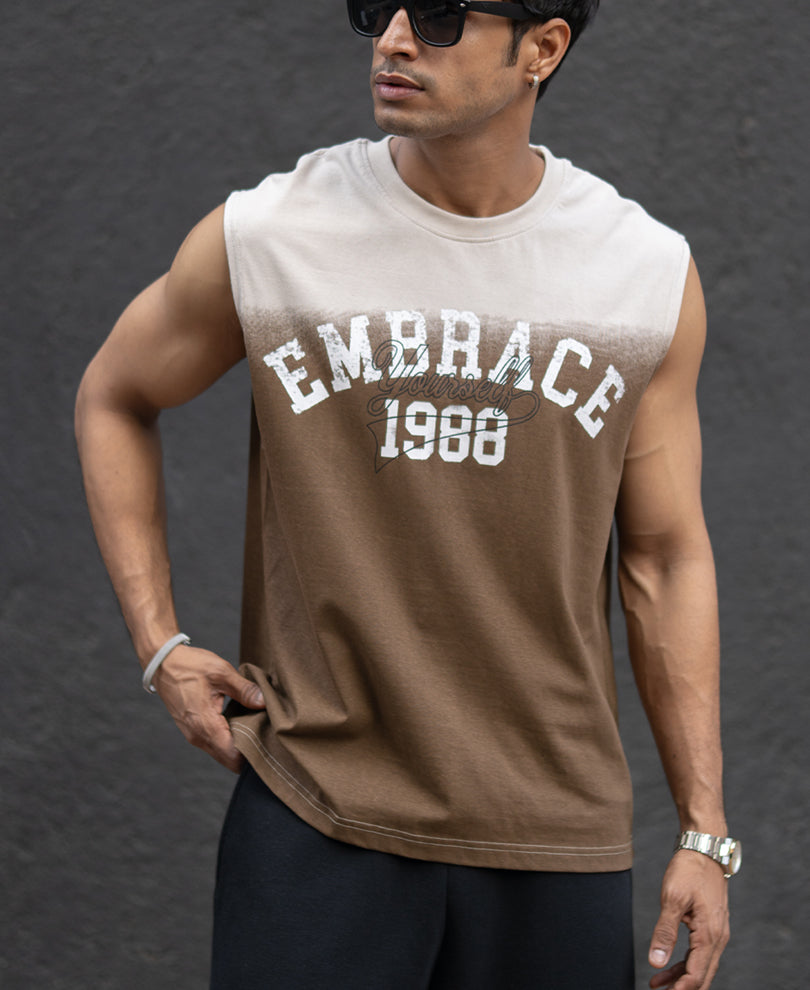 Brown Ombre Graphic Sando.