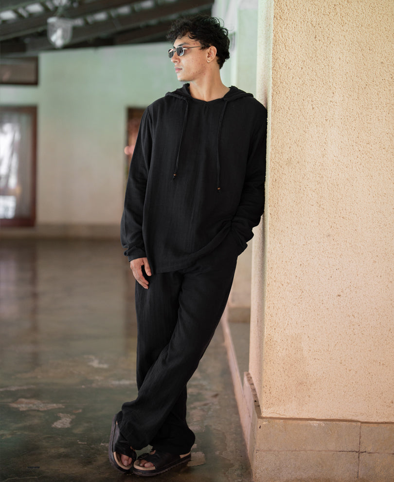 Black Lightweight Hooded Cord Set