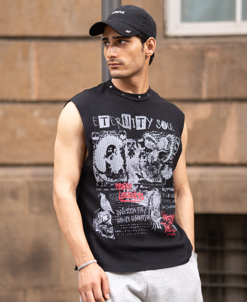 Black Grungy Vest
