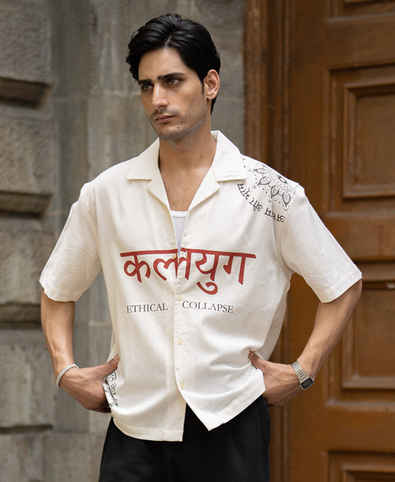 Kalyug Print Linen Shirt