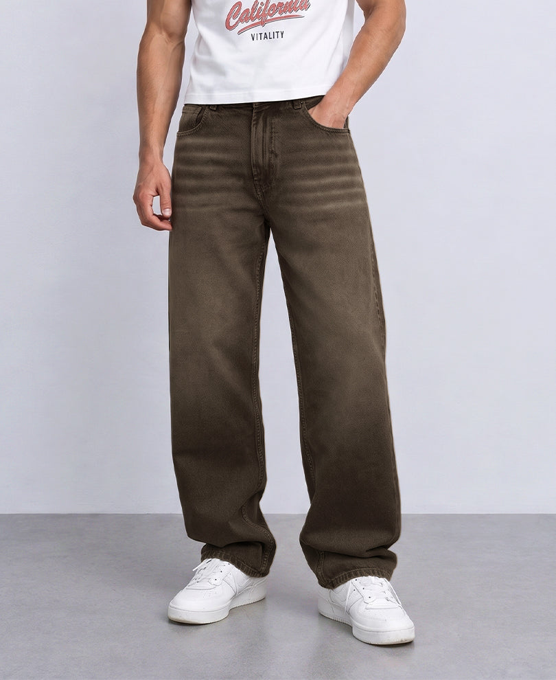 Light Brown Washed Jeans