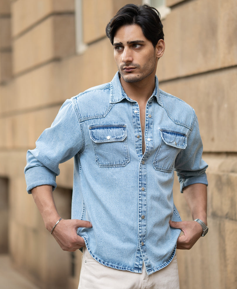 Light Blue Denim Overshirt.