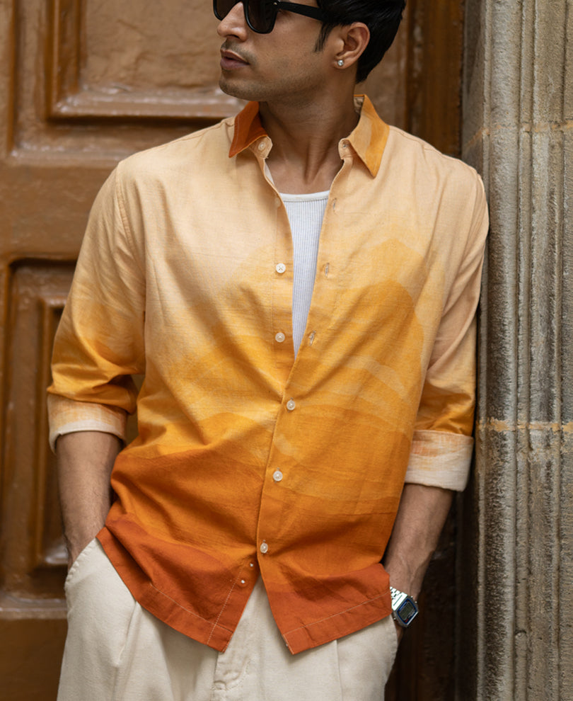 Abstract Mountain Print Shirt.