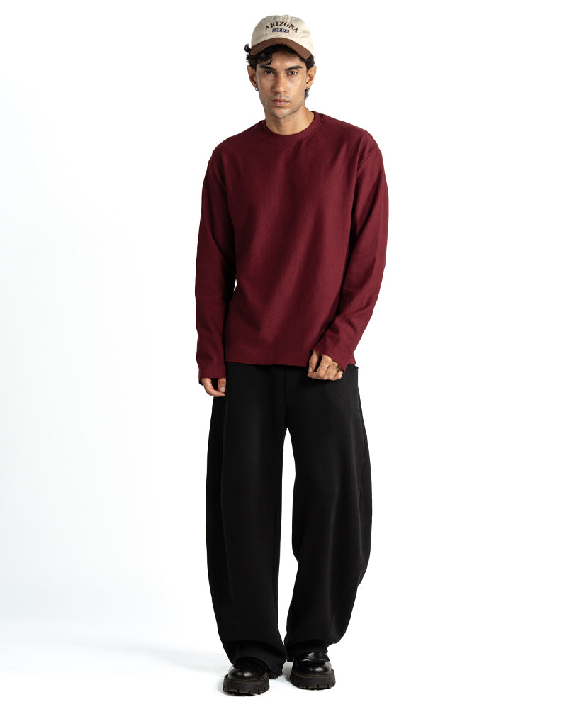 Wine Rib Knit T-Shirt