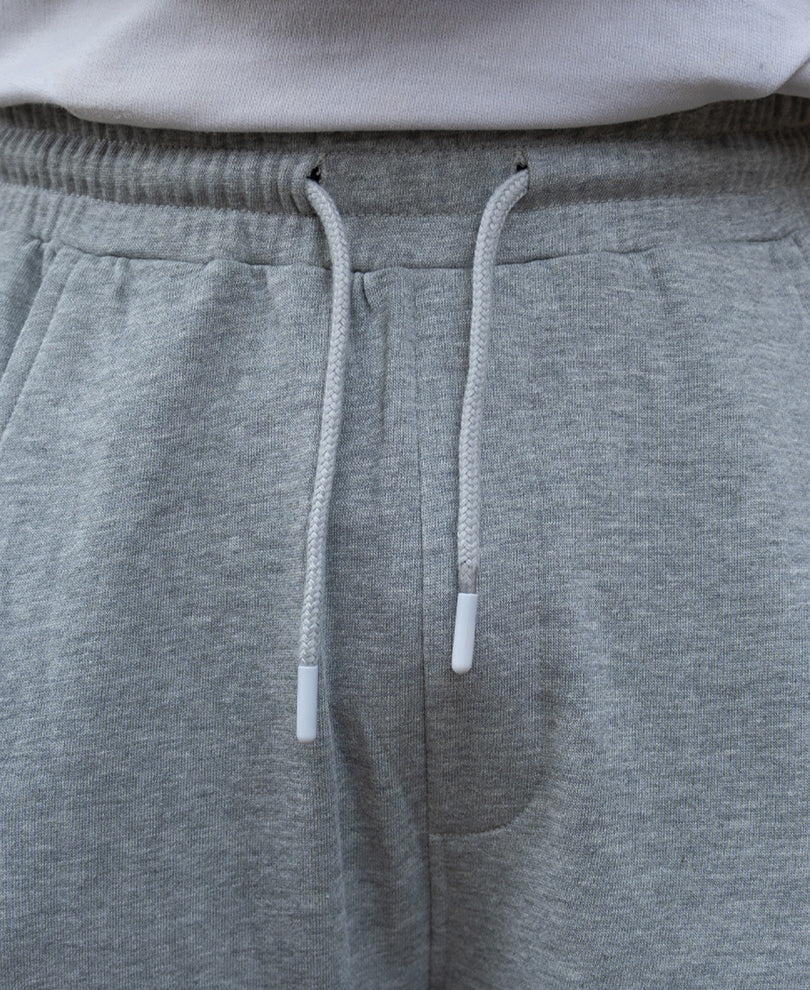 Grey Melange Barrel Fit Trackpants