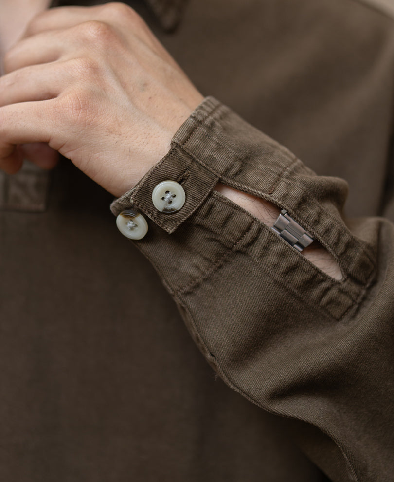 Brown Overdyed Kurta Shirt.
