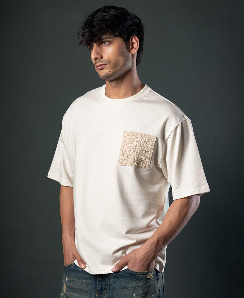 Off White Crochet Patch T-Shirt.
