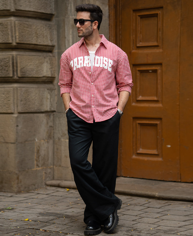 Printed Red Checks Shirt