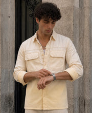 Butter Yellow Structured Ombre Shirt 100% Cotton