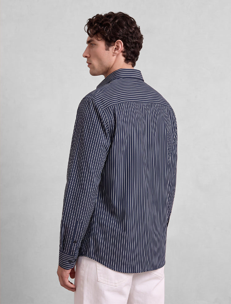 Navy Oxford Striped Shirt