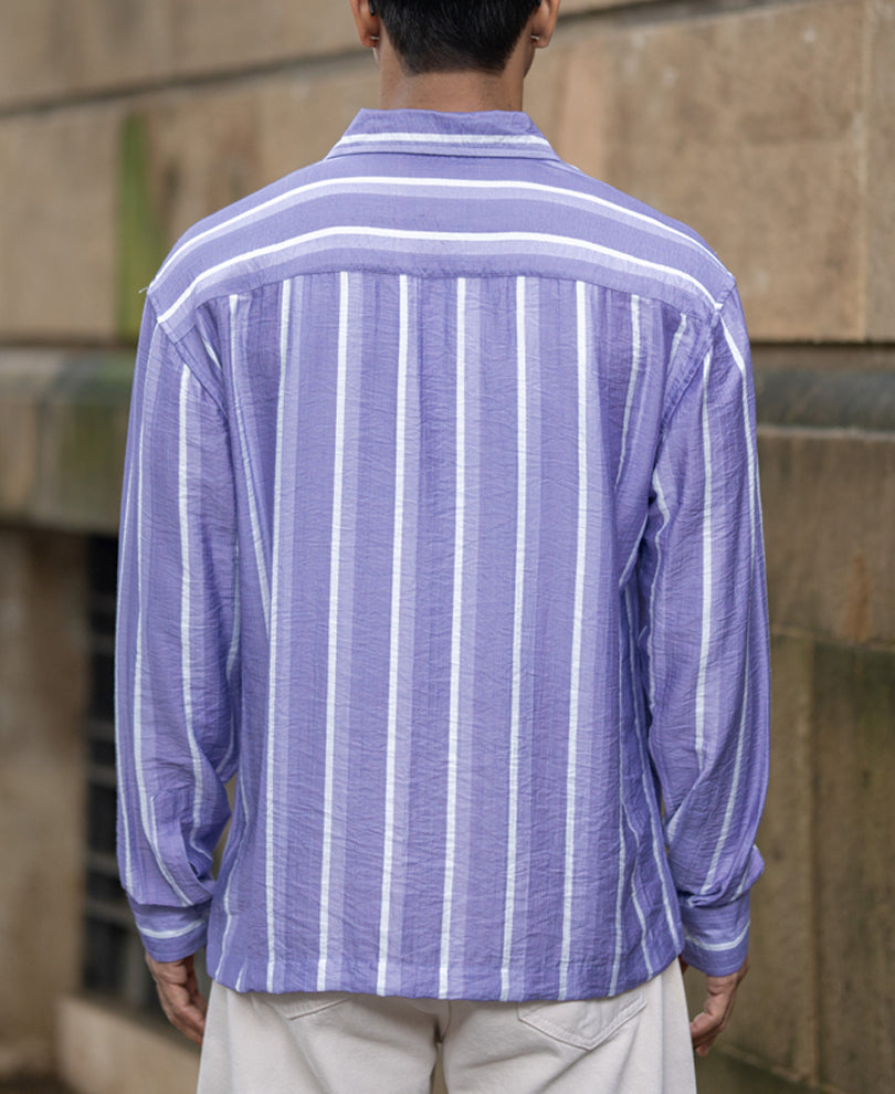 Lavender Stripe Print Shirt.
