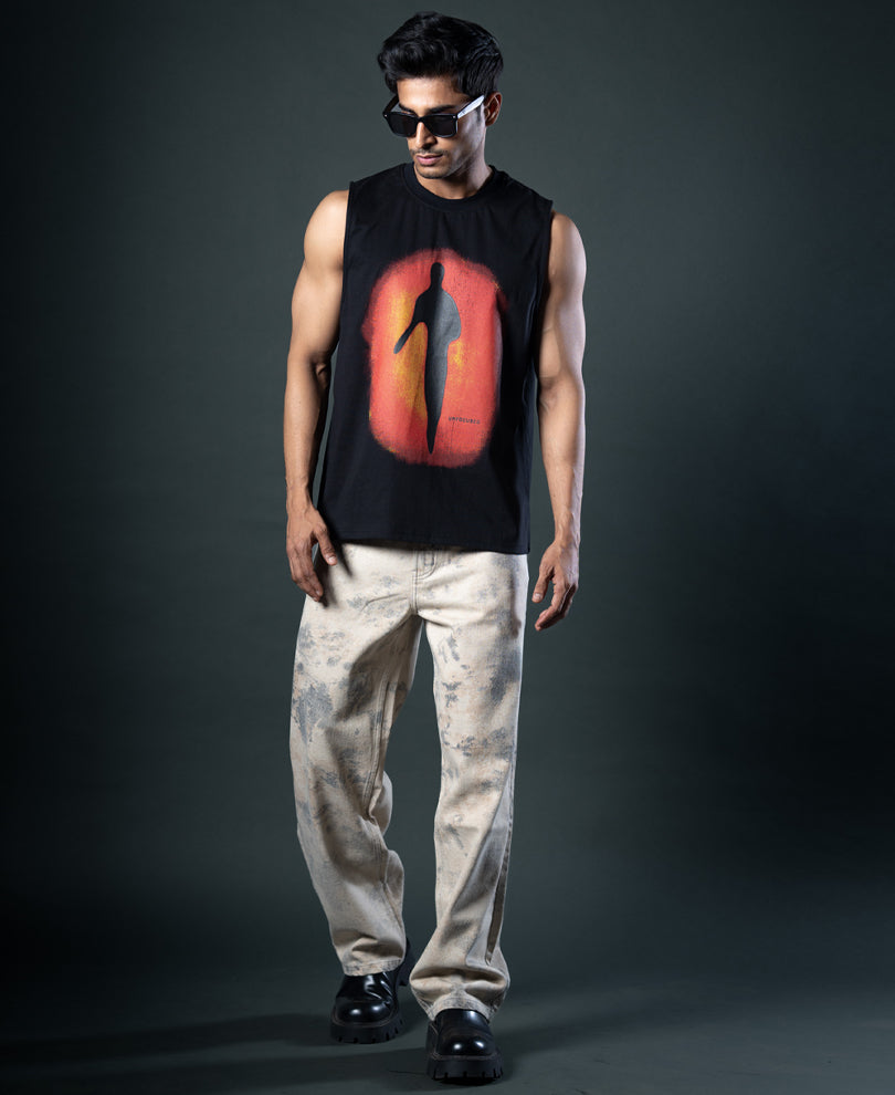 Black Graphic Vest.