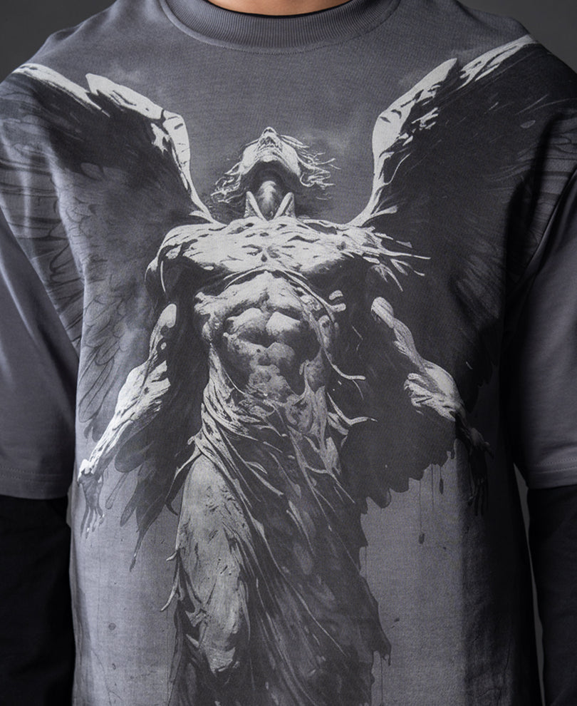 Grey Angel Grunge T-Shirt.