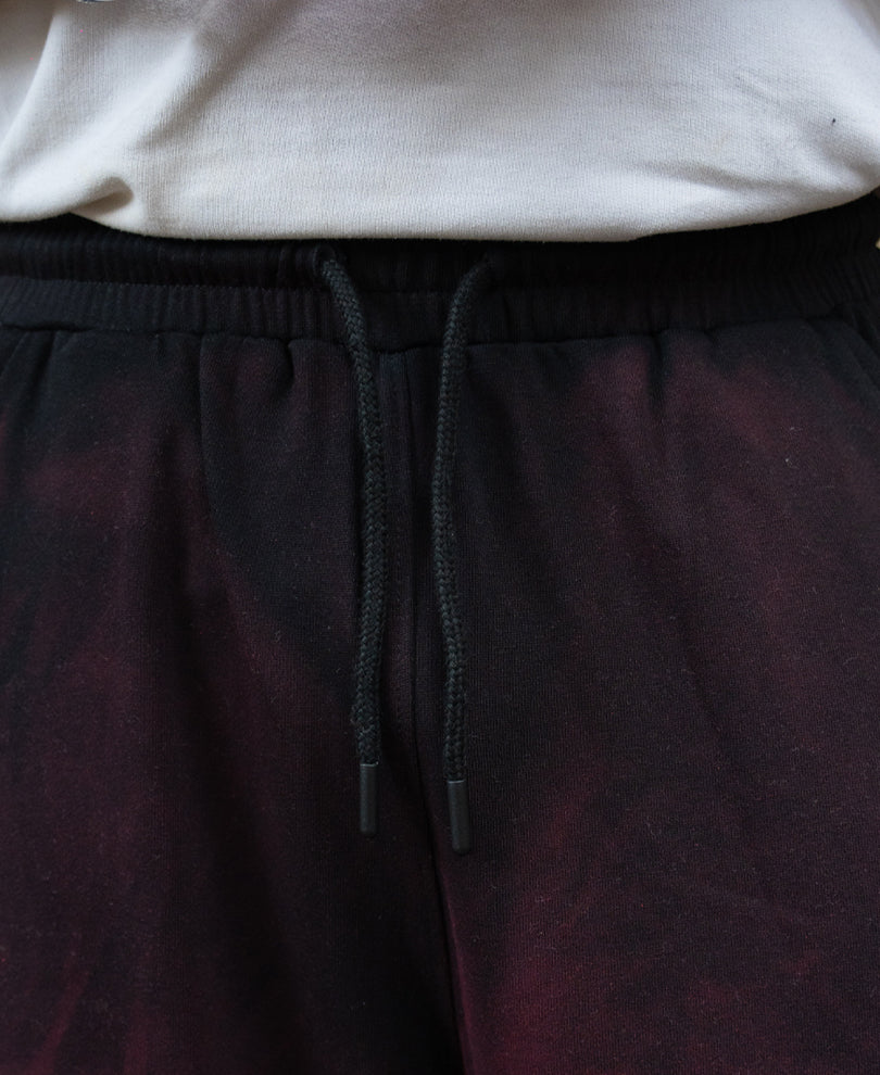 Maroon Sprayed Baggy Trackpants