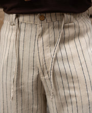 Cream Striped Linen Trouser.