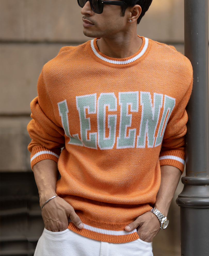 Orange Jacquard T-Shirt.