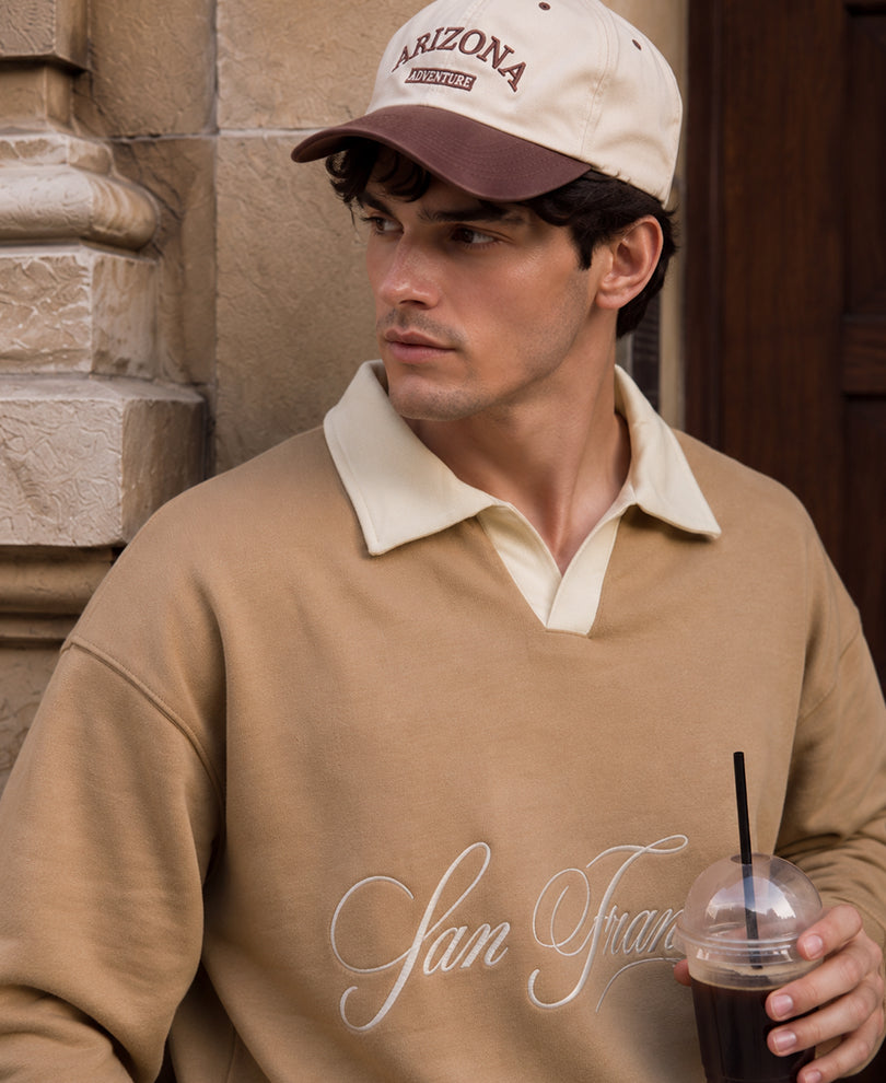 Beige Embroidered T-Shirt 100% Cotton